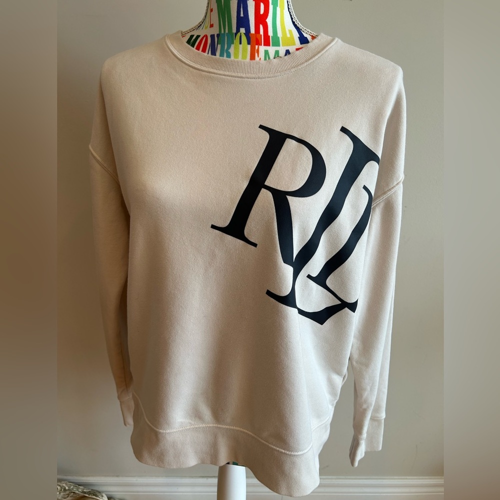 Ralph Lauren Cream and Black Sweatshirt - Picture 1 of 9